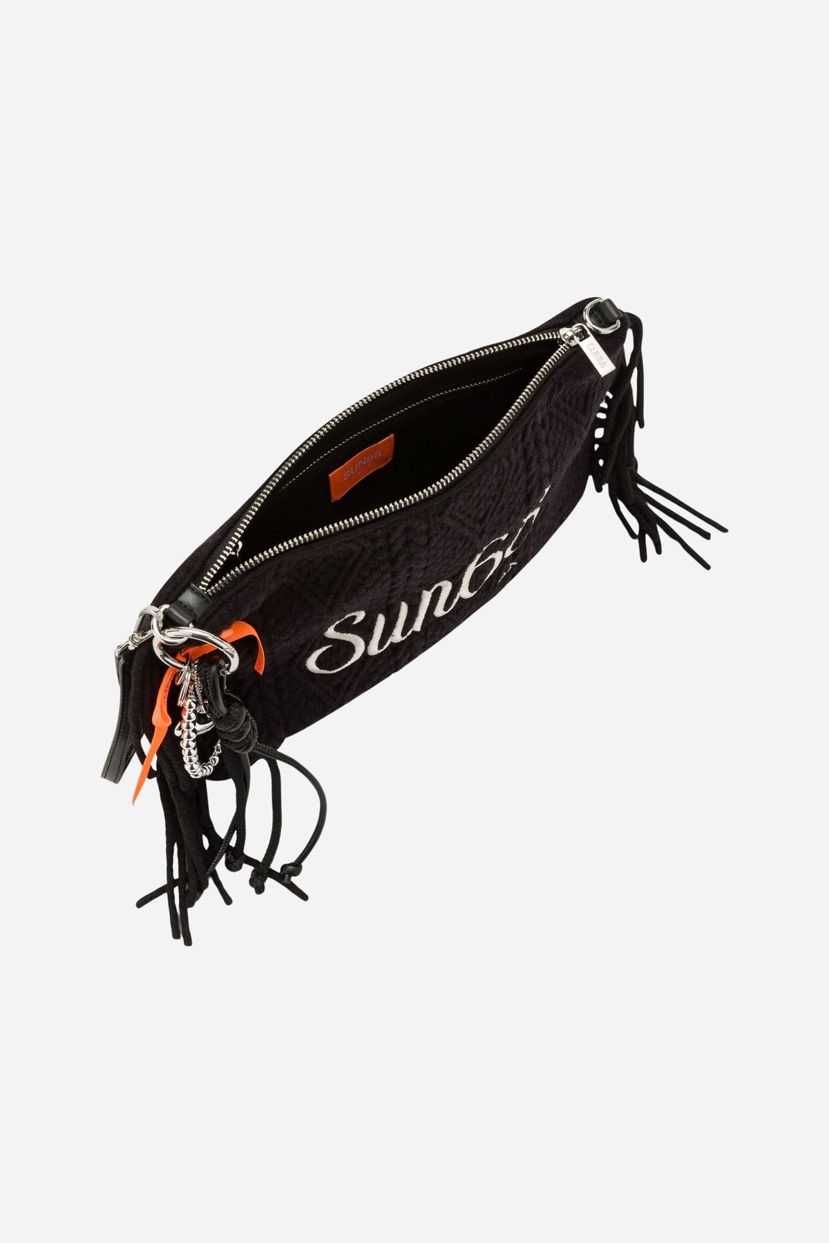 Sun68 Pochette piccola in maglia con frange - Nero