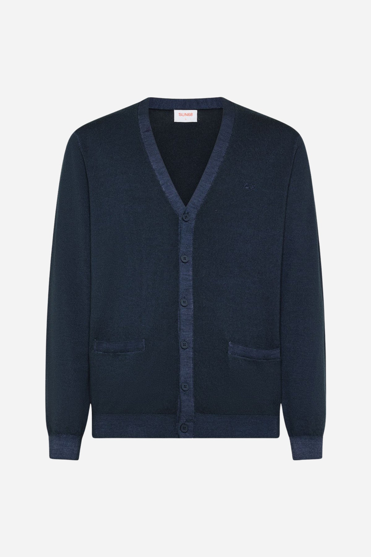 Sun68 Cardigan lana effetto vintage - Navy Blue