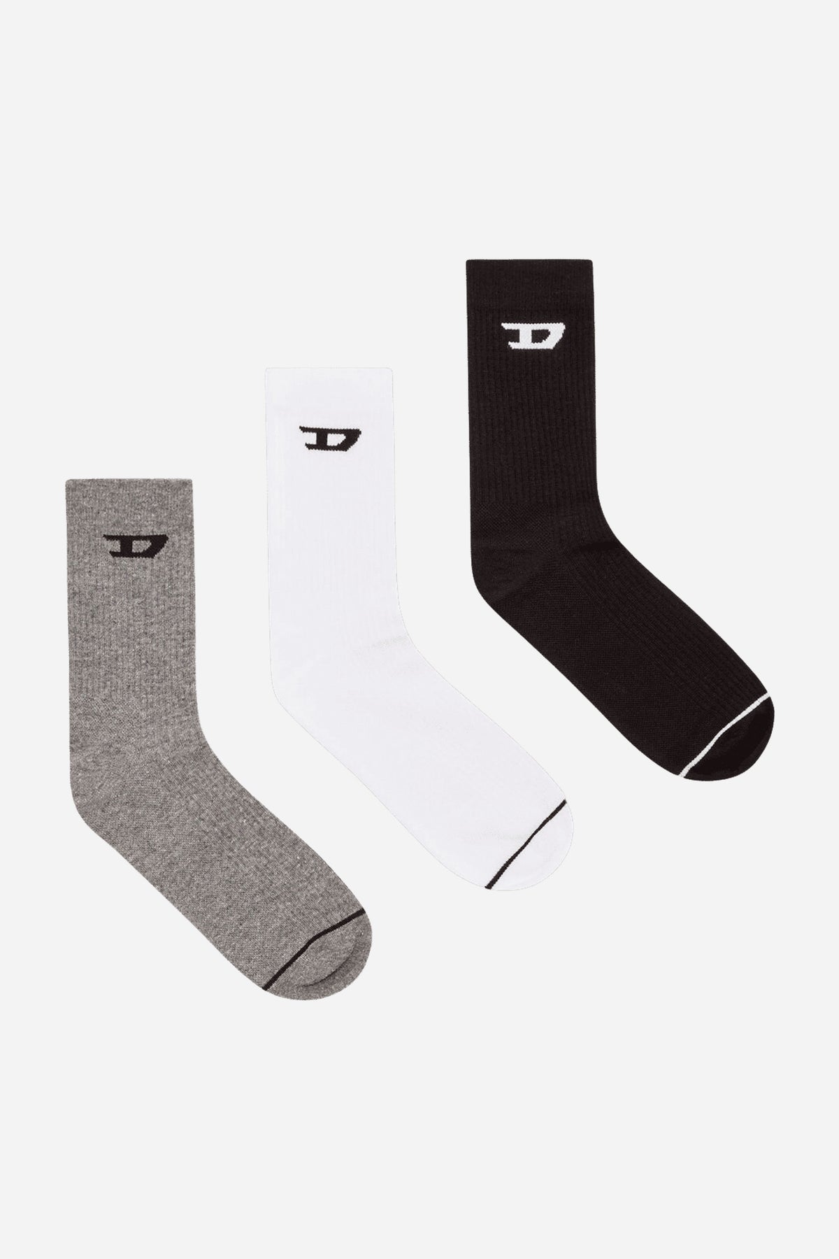 Calzini Diesel set 3 paia a coste con logo D