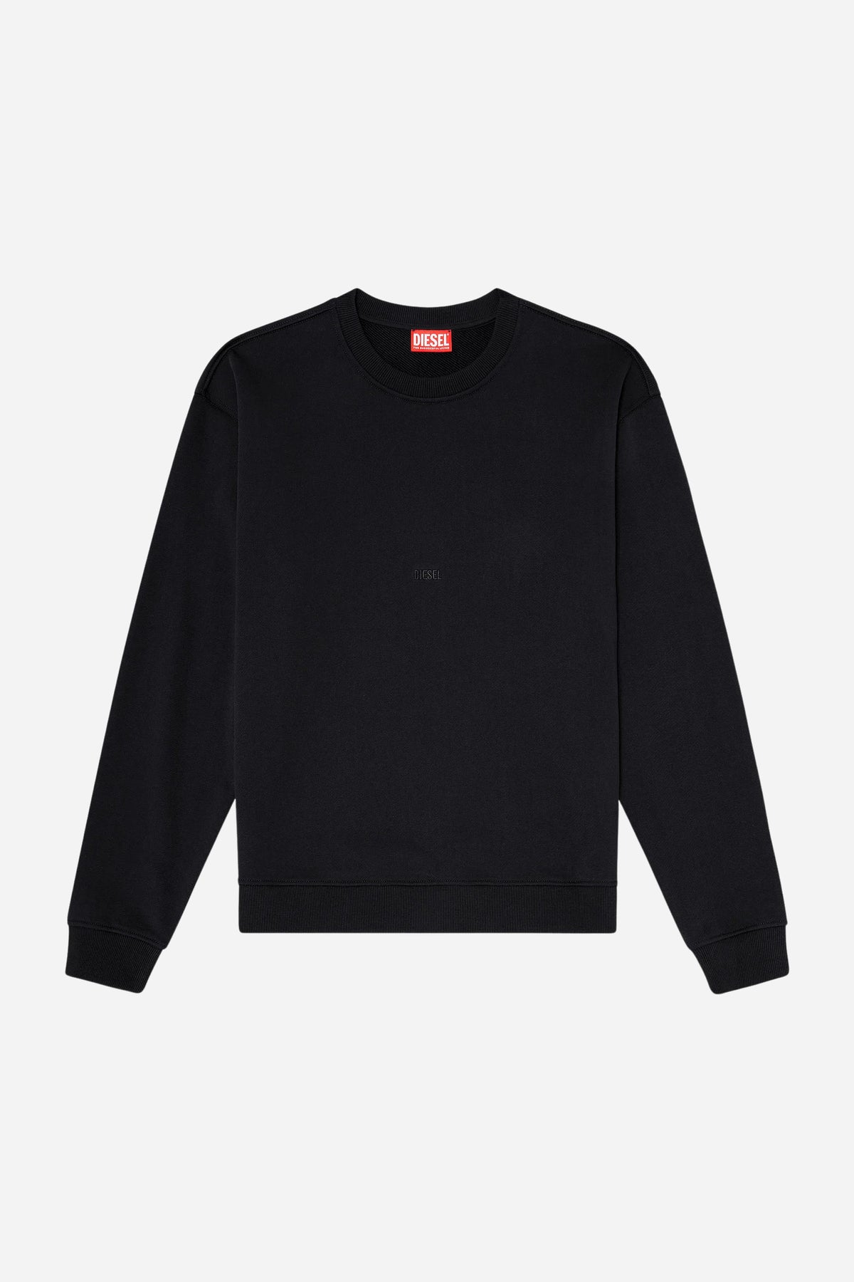 Felpa Diesel regular fit cotone micro logo ricamato