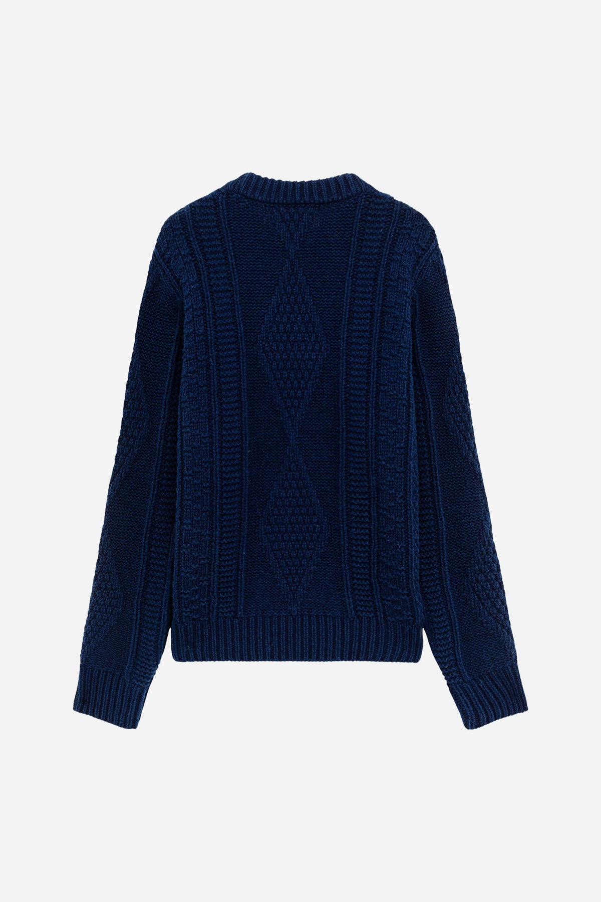Maglione Highland lana Shetland trecce - Blue