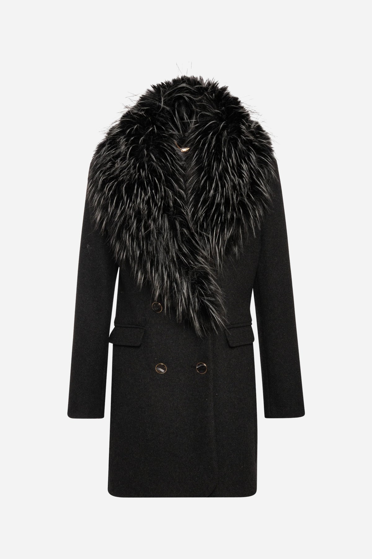 Cappotto regular doppiopetto con lana