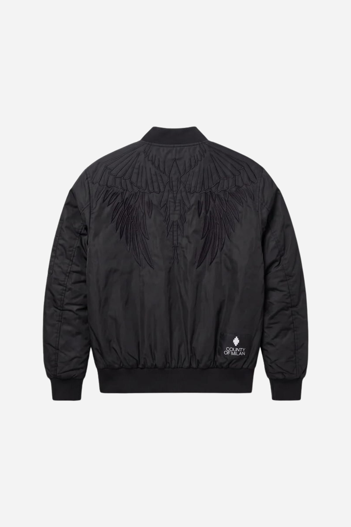 Giubbotto bomber uomo nylon con ali tono su tono - Nero