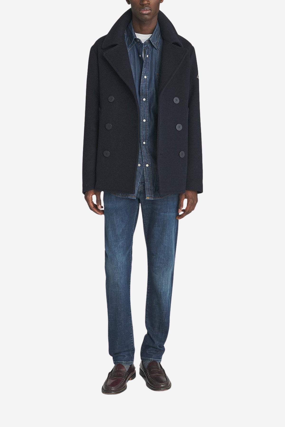 Peacoat uomo doppiopetto lana regular fit