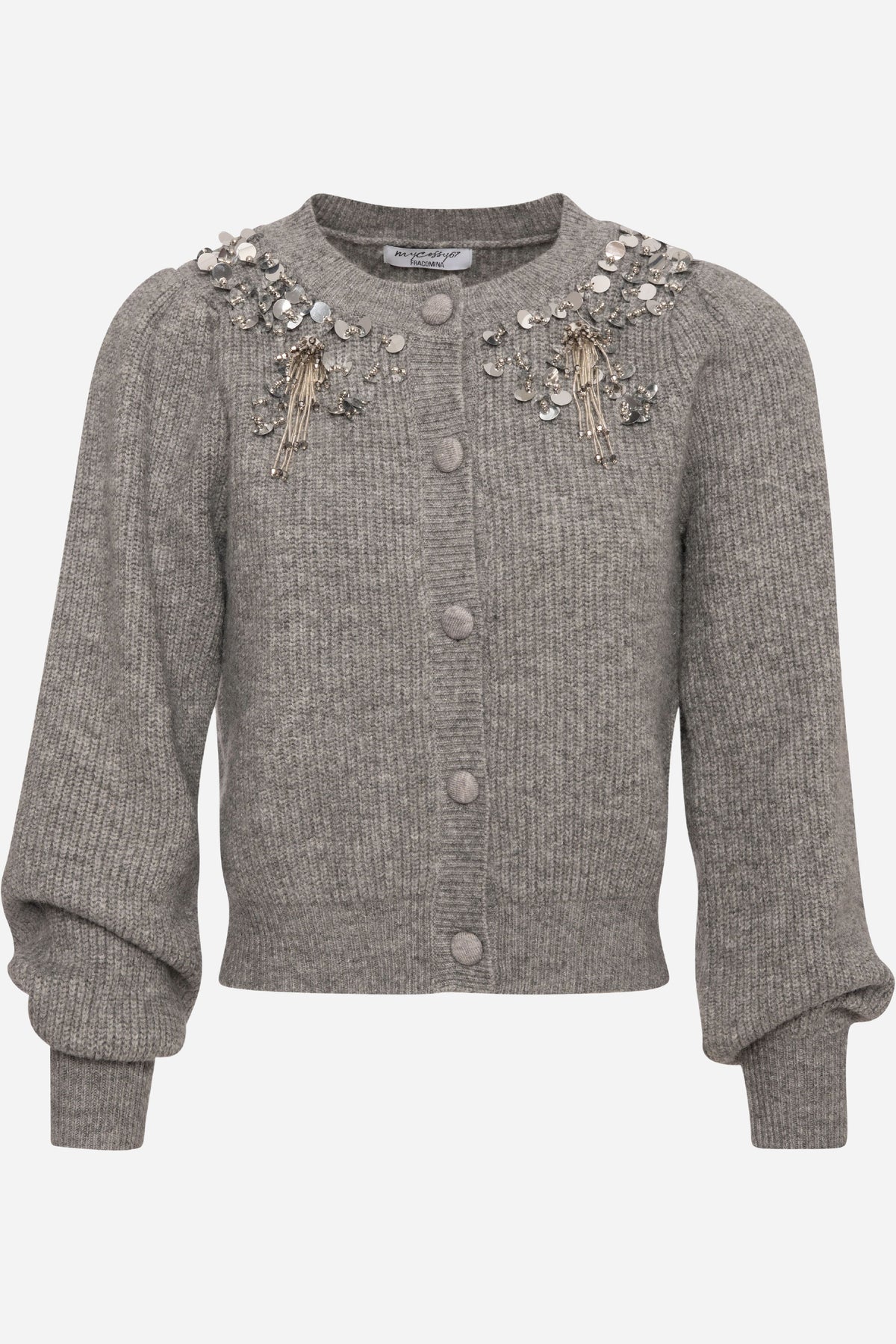 Cardigan Fracomina regular con applicazioni gioiello
