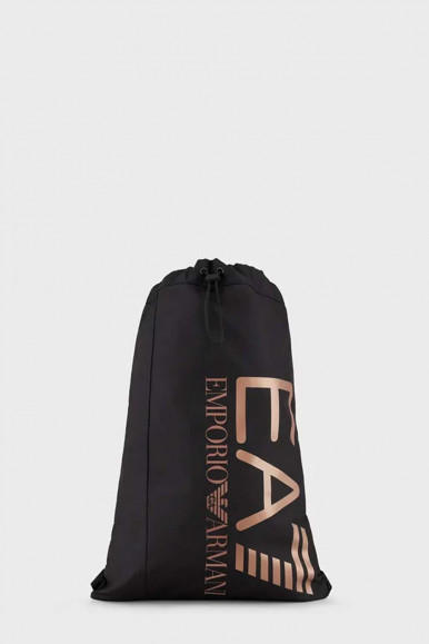 EA7 Zaino in nylon nero con maxi logo 275973