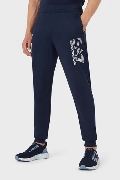 EA7 Pantaloni joggers uomo blu con logo 3LPP53