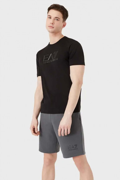 EA7 T-shirt nera a maniche corte Lux Identity 3LPT71