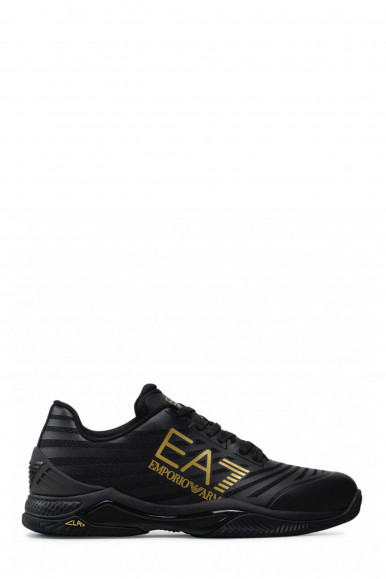 EA7 SNEAKERS BLACK AND GOLD X8X079-XK203