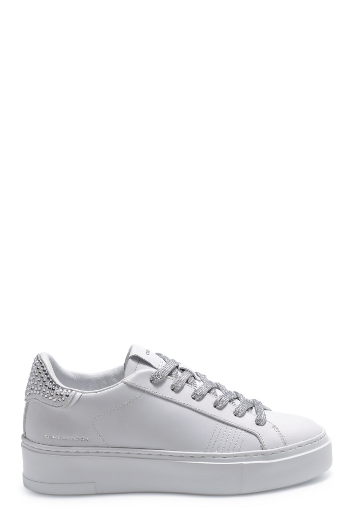 Sneakers DONNA Bianco e Argento Cryme 22555