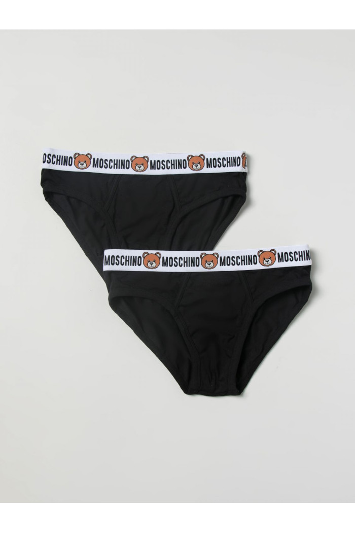 Set 2 pezzi slip neri Moschino Underwear in cotone 4737