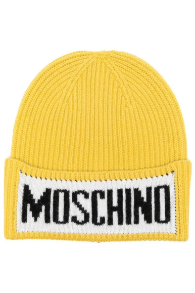 Berretto giallo con logo MOSCHINO 60077