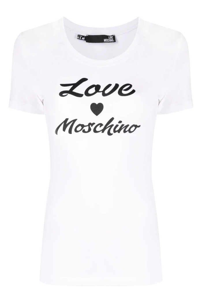 T-shirt donna bianca con stampa Love Moschino 4H1928E