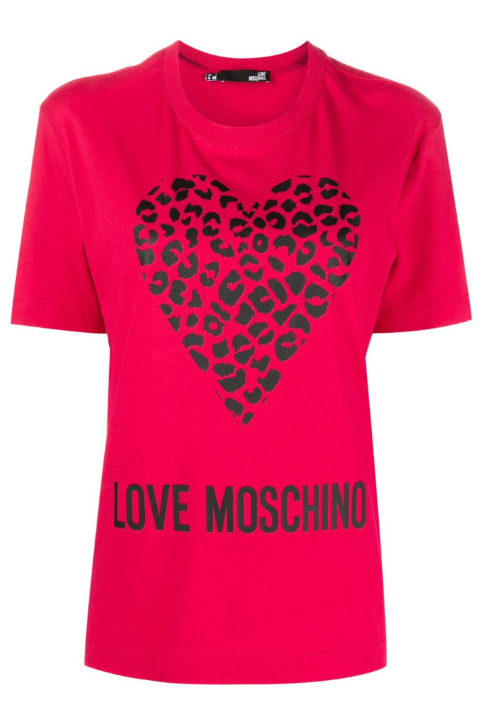 T-shirt donna rossa cuore LOVE MOSCHINO 4H0627M