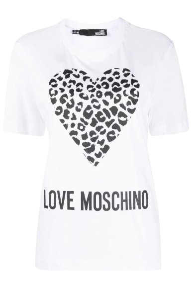 T-shirt donna bianca cuore LOVE MOSCHINO 4H0627M