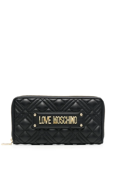 Portafoglio nero trapuntato con logo LOVE MOSCHINO  5600