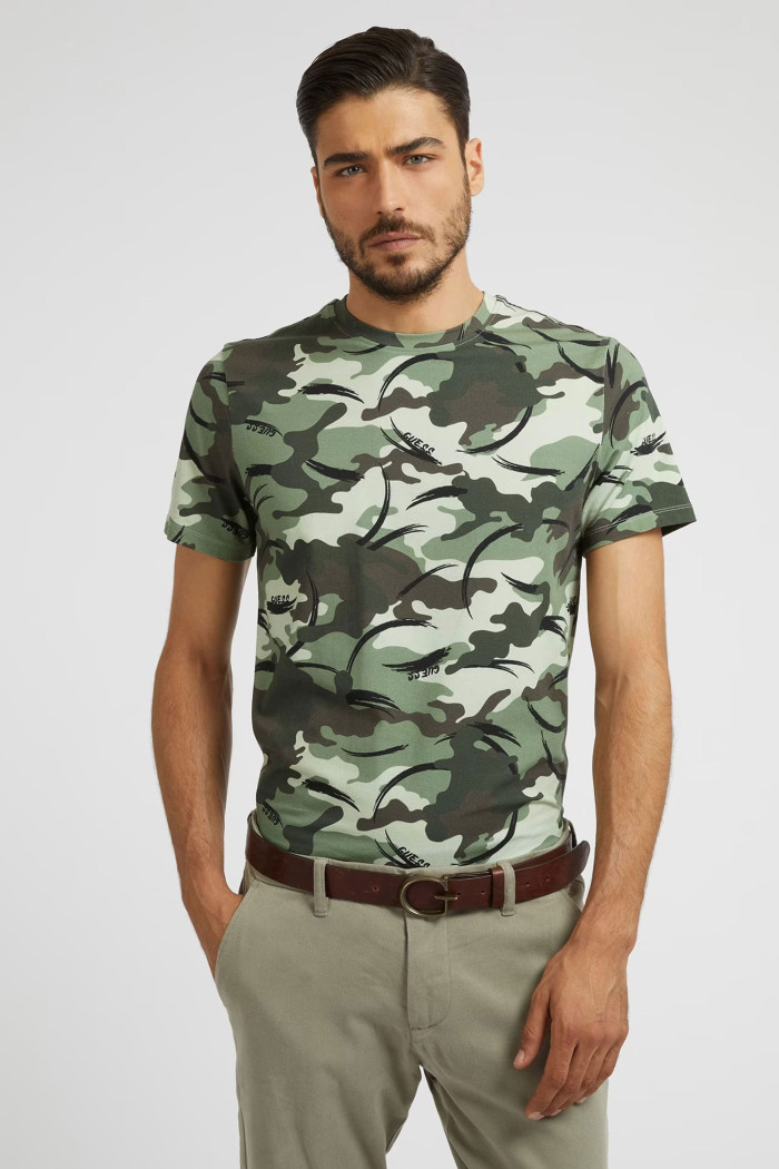 T-Shirt Stampa Camouflage Guess Elezar
