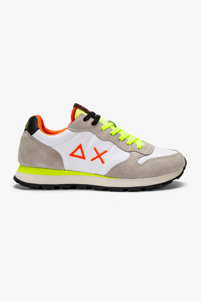 SUN 68 uomo sneakers bianche TOM SOLID FLUO Z33102