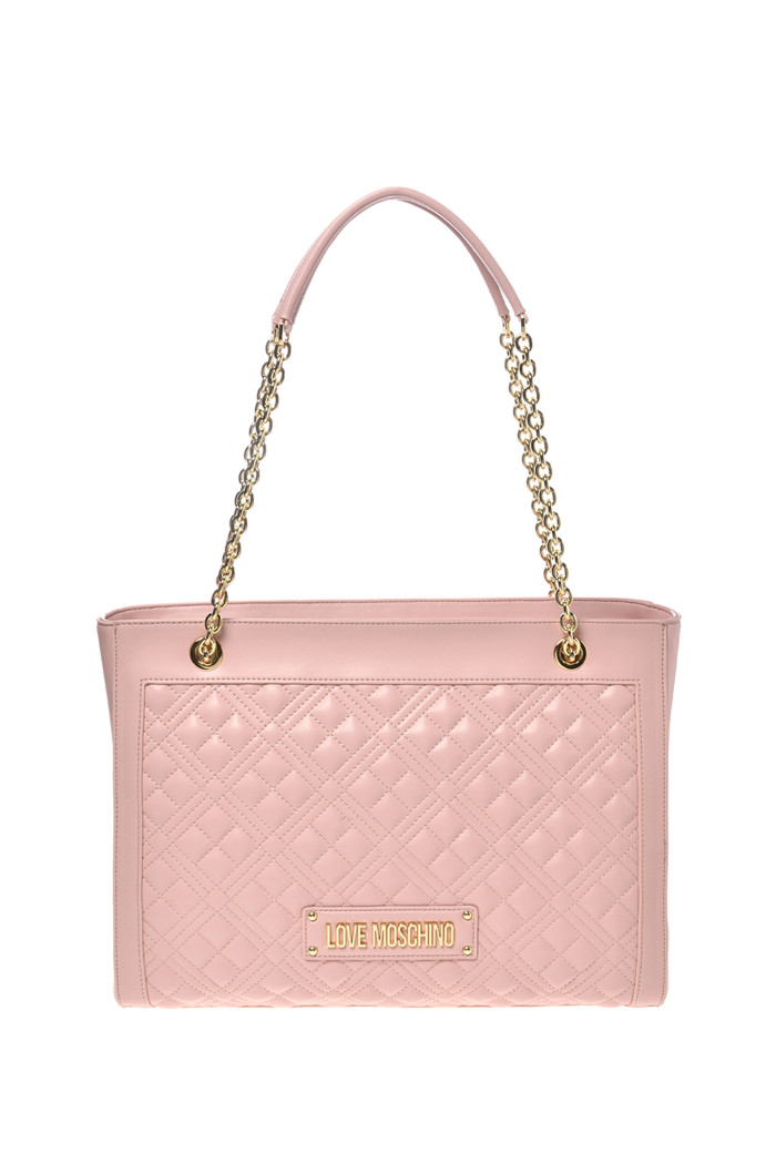 Pink Love Moschino Matelassé Shopper Bag 4006
