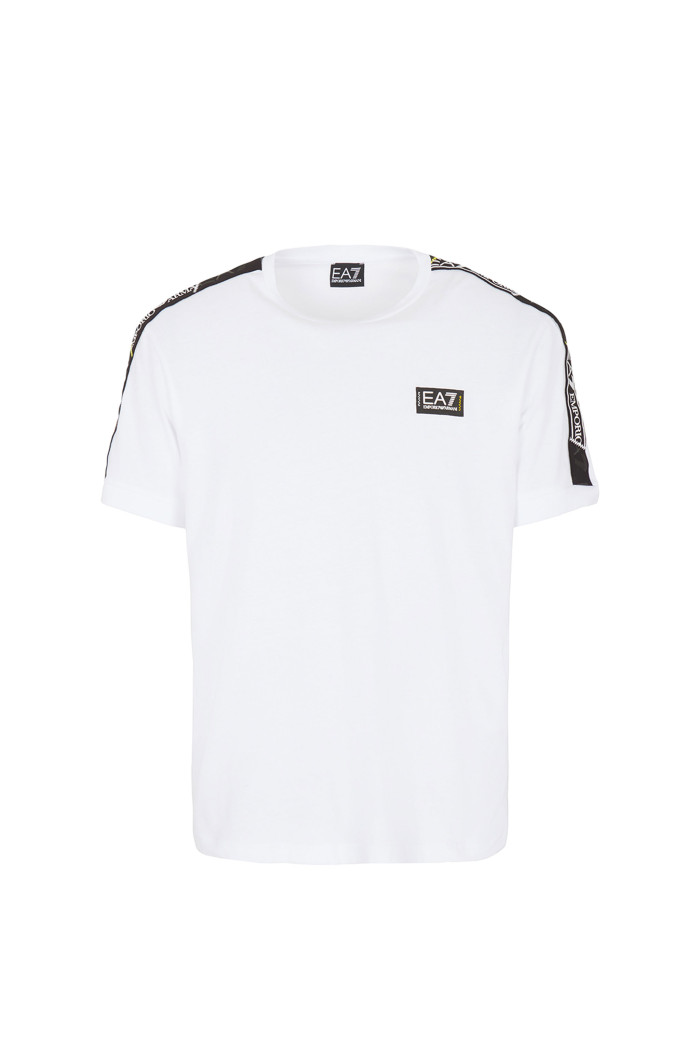 T-shirt bianca EA7 da uomo in cotone 3RPT06