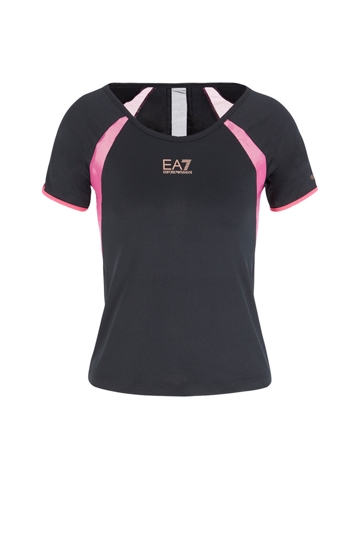 Tshirt EA7 nera donna sport 3RTT01