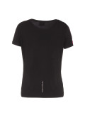 T-shirt nera EA7 donna con logo tape 3RTT02