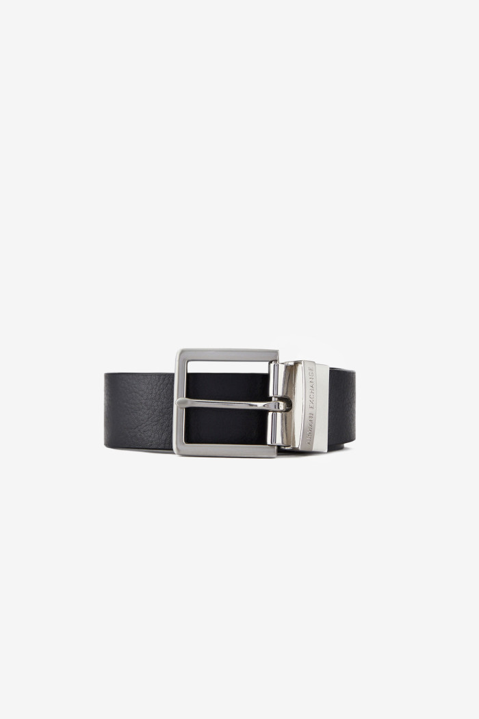Cintura in ecopelle nera con logo Armani Exchange 951000