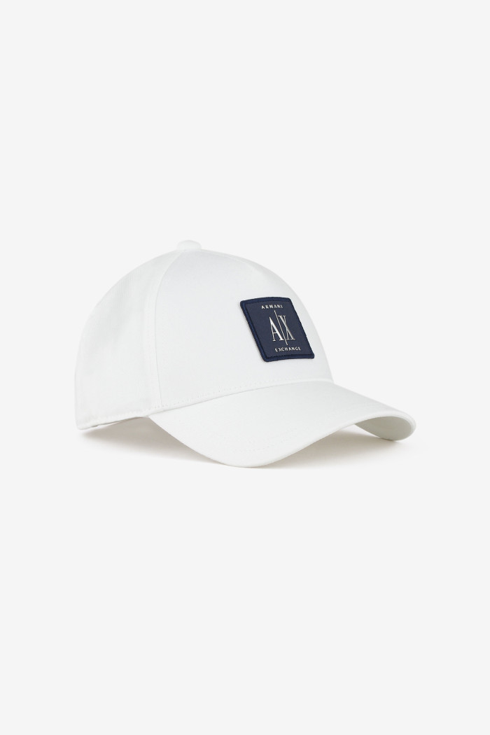 White cap with visor and Armani Exchange logo 954219.