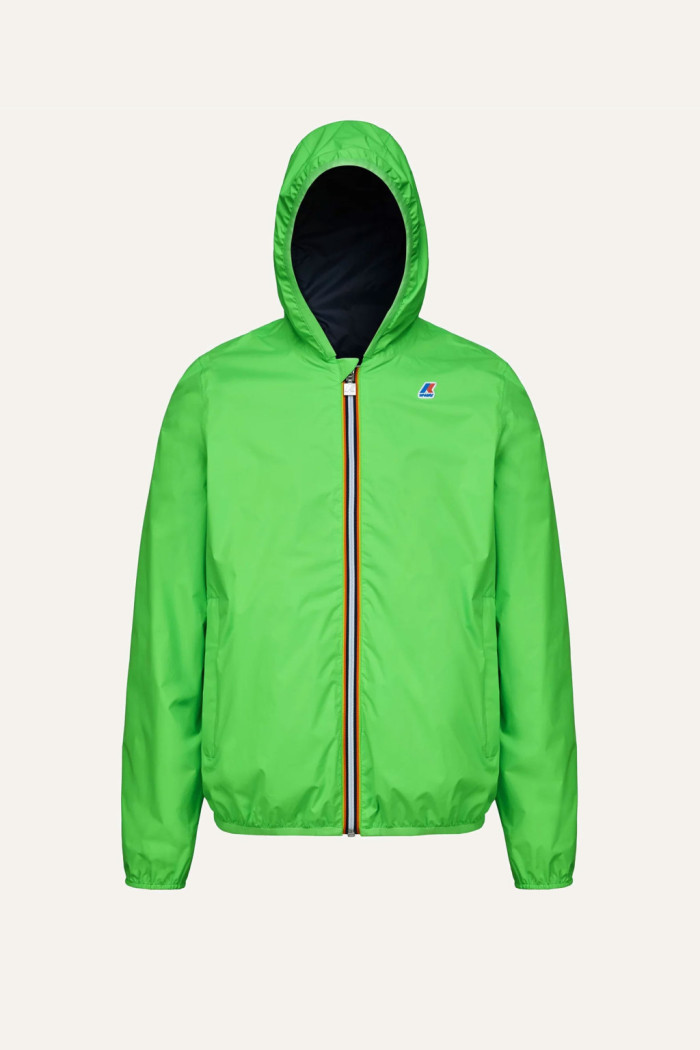 giacca impermeabile reversibile verde blu K-way uomo Jacques Plus.2