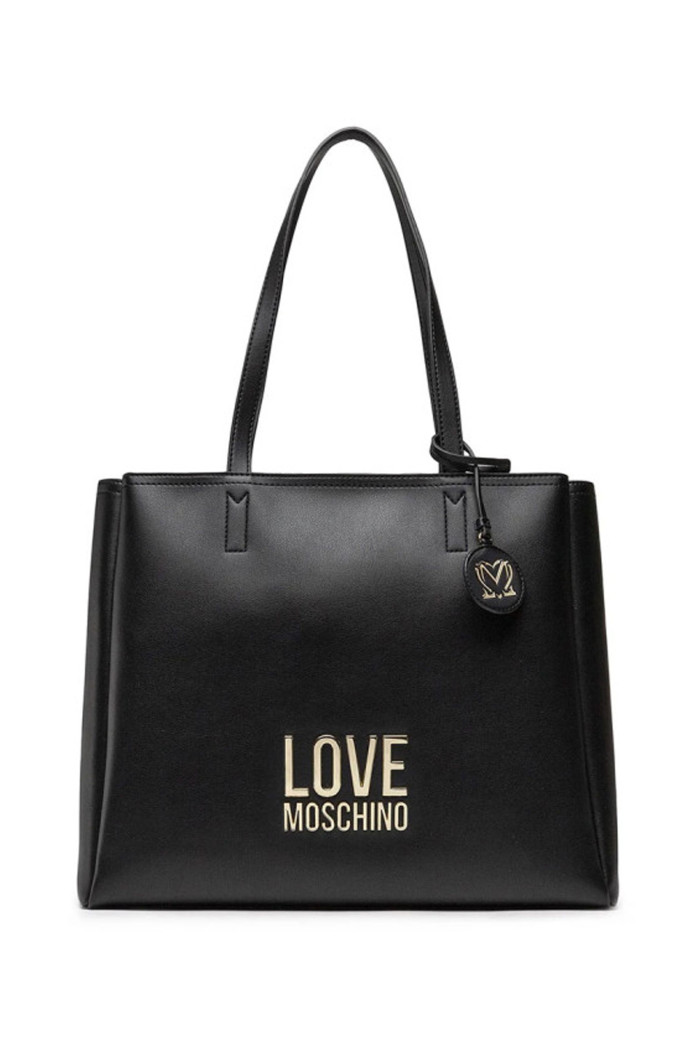 Borsa shopper nera Love Moschino Lettere 4100