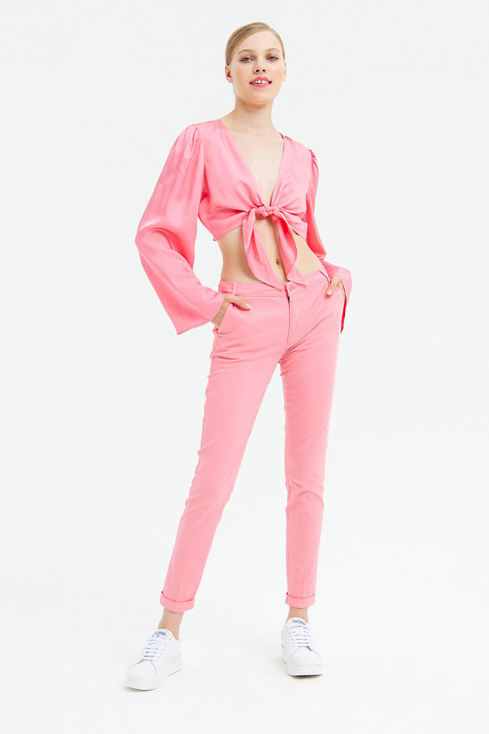 Pantalone Chino regular in gabardine rosa FRACOMINA 4001