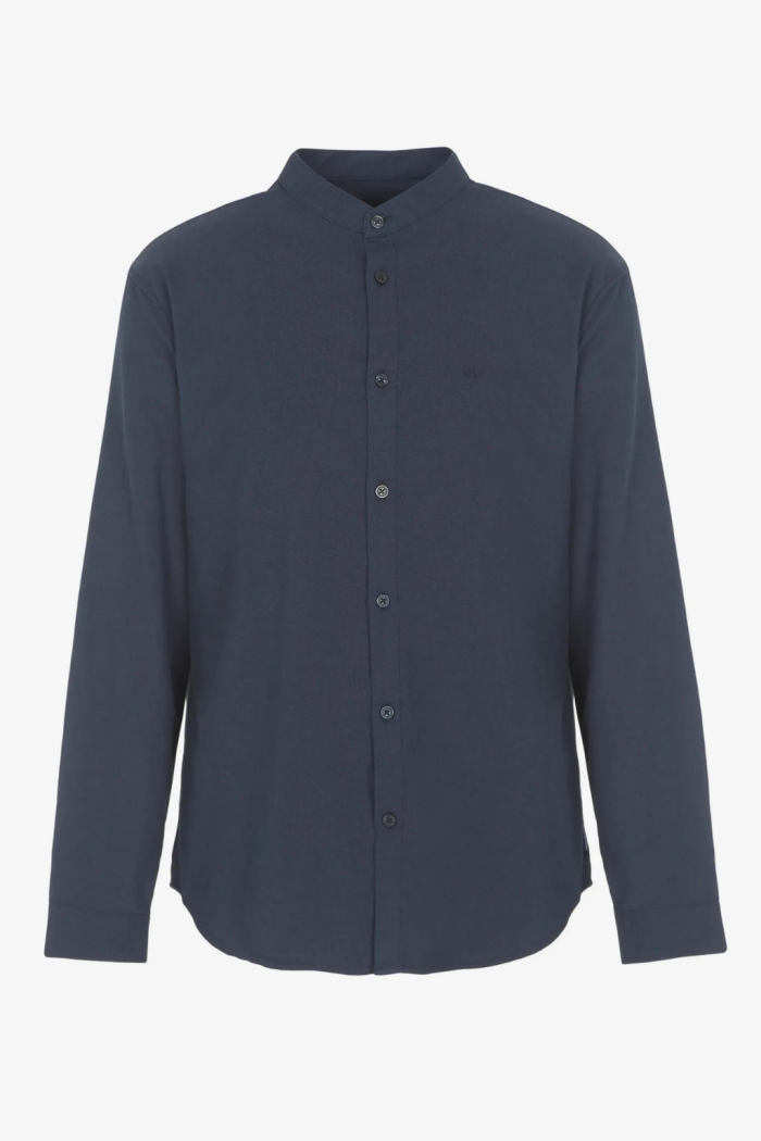 Camicia blu Armani Exchange regular fit in cotone stretch effetto dyed 6RZC18