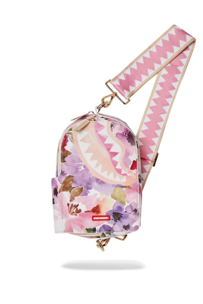 BORSA SMALL SPRAYGROUND PAINTED FLORAL BACKPACK SLING ROSA 5620
