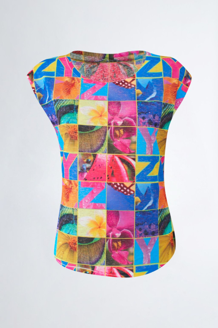 T-SHIRT MULTICOLOR DONNA YES-ZEE FANTASIA T235-Y305