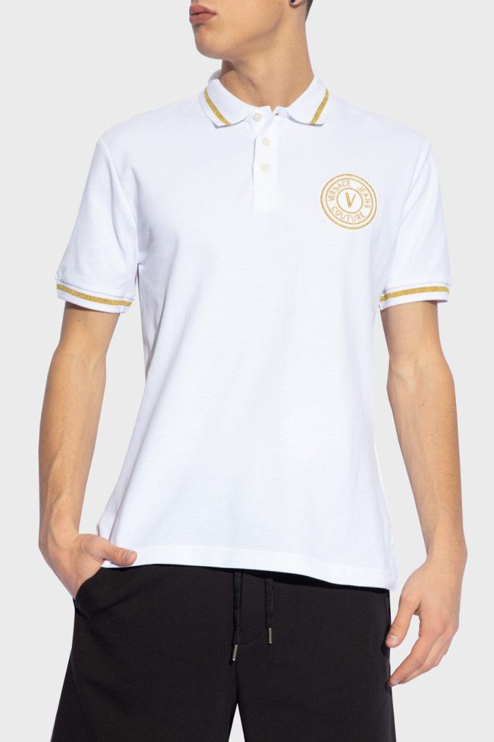 VERSACE JEANS COUTURE POLO UOMO BIANCO/ORO GT02