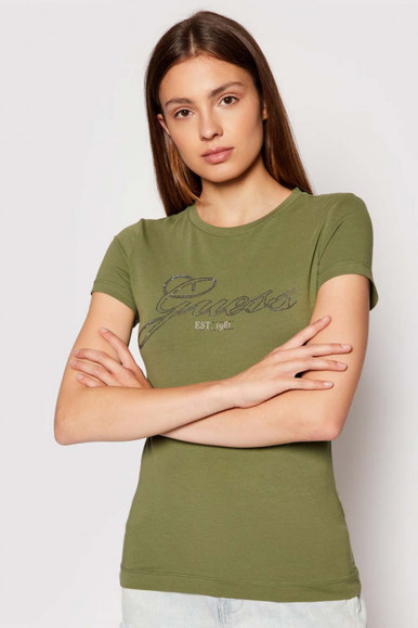 GUESS T-SHIRT VERDE DONNA SELINA TEE
