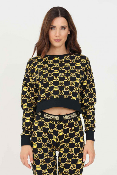 MOSCHINO WOMAN BLACK GOLD SWEATER CATE 1726