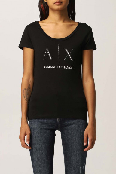 ARMANI EXCHANGE BLACK WOMAN'S A/X T-SHIRT 8NYT83