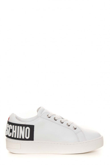 White women's leather sneakers Love Moschino 15573