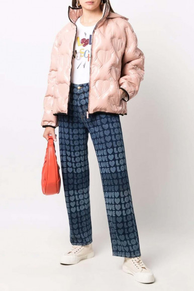 Pink woman's quilted down jacket Moschino WH78200