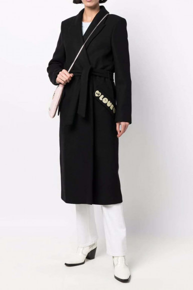 Black long women's coat Moschino WK52201