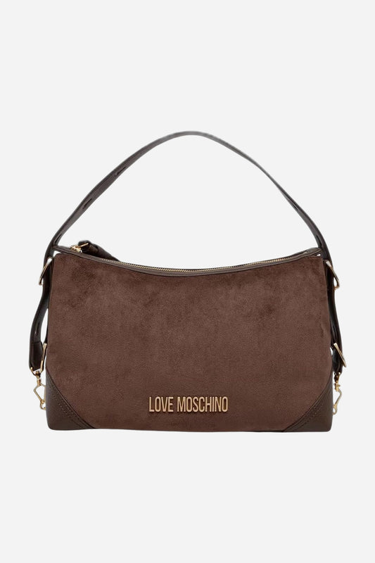 Love Moschino Borsa media a spalla effetto scamosciato