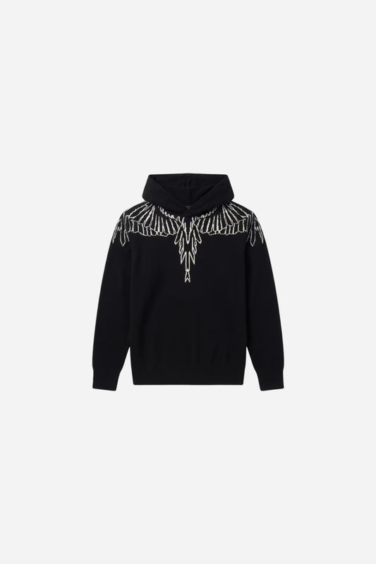 Hoodie Wings felpa cappuccio lana riciclata