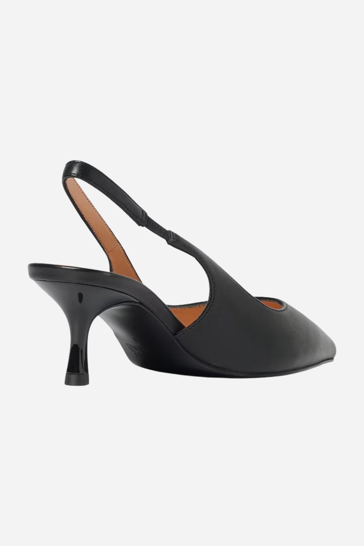Scarpe slingback tacco medio in pelle liscia