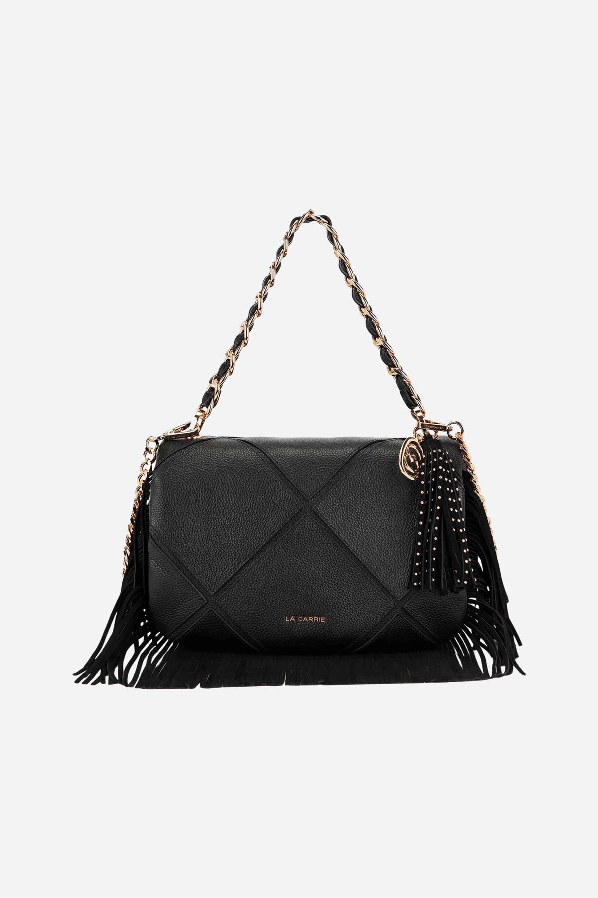 Isabel Borsa media a spalla in pelle bottalata - Nero