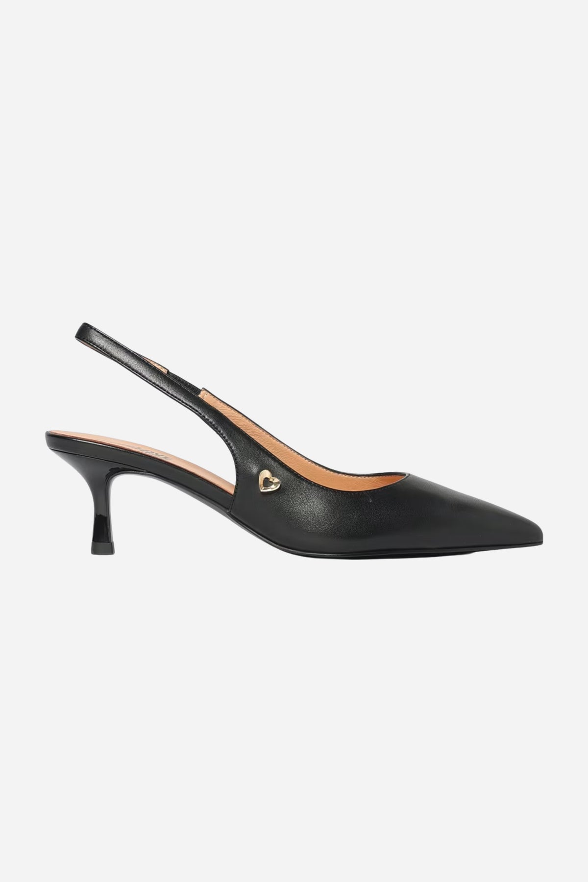 Scarpe slingback tacco medio in pelle liscia