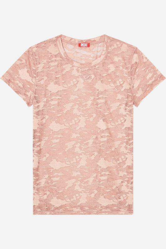 Diesel T-shirt pizzo mimetico manica ad aletta