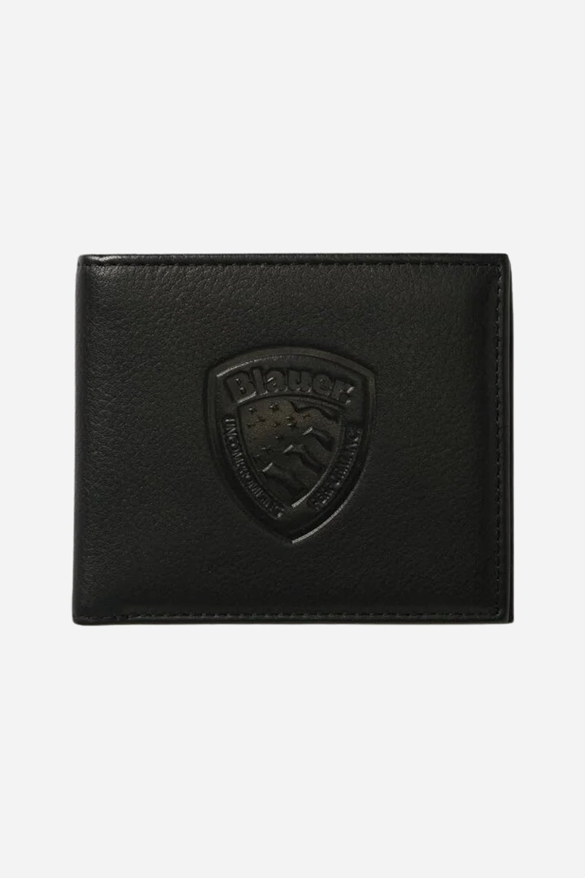 Portafoglio Blauer compatto in nappa con RFID - Nero