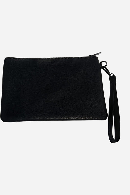 Blauer pochette piccola in ecopelle martellata