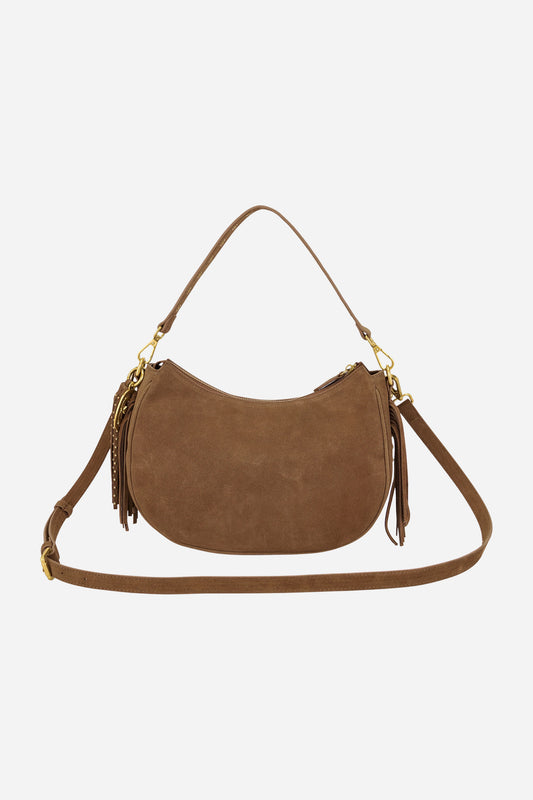 Apallosa Borsa a spalla in suede con frange